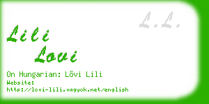 lili lovi business card